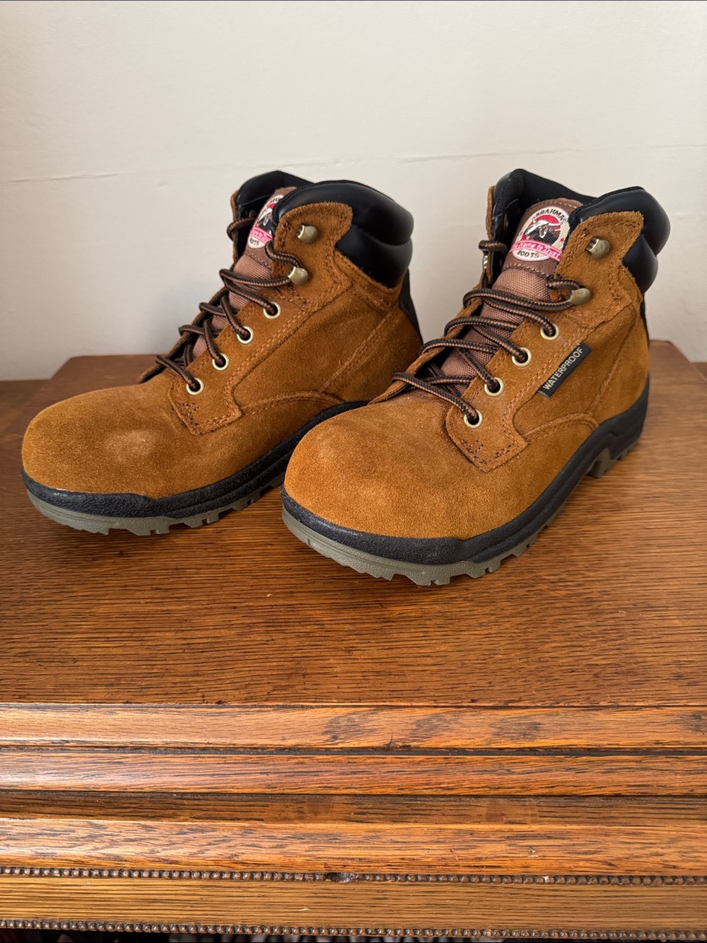 Women’s Brahma Brown Leather Steel Toe Work Boots - Waterproof 7.5